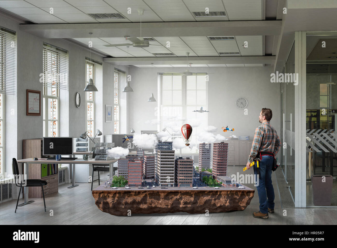 Engineer Adult Adult engineer man . Mixed media Stock Photo - Alamy