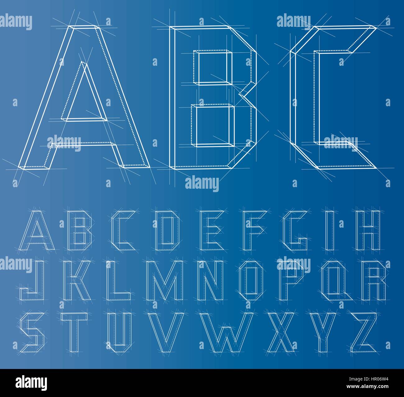 Wireframe Alphabet Font. Vector Stock Vector Image & Art - Alamy