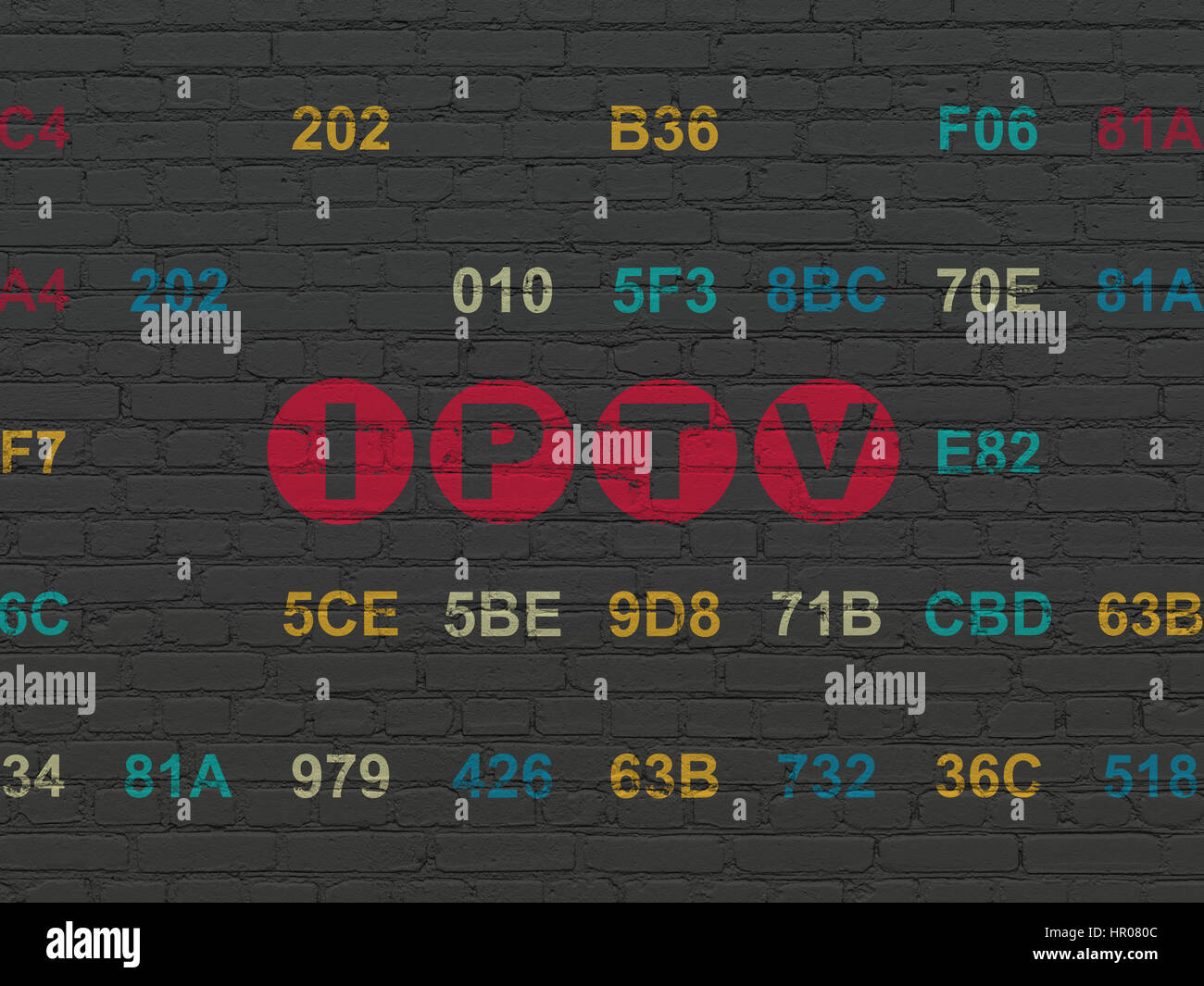 Web design concept: IPTV on wall background Stock Photo - Alamy