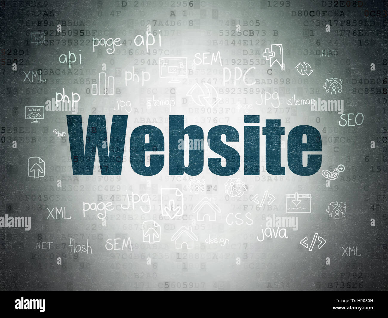 Web development concept: Website on Digital Data Paper background Stock ...