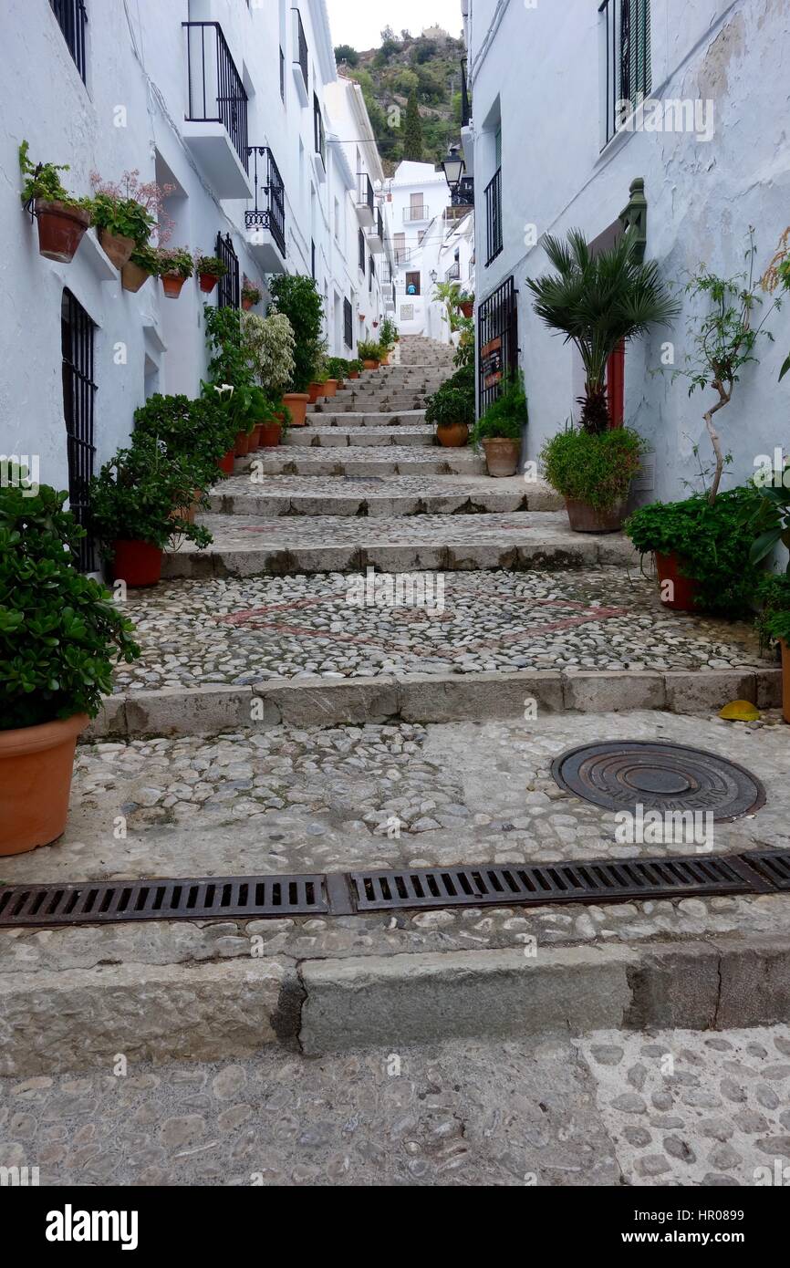 Local Steps in Frigiliana Malaga Stock Photo