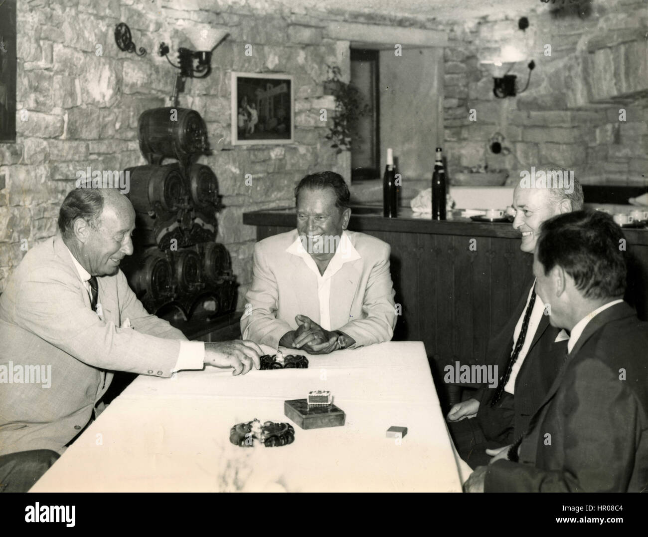 Yugoslav revolutionary and politician Josip Broz Tito at the restaurant, Rome, Italy Stock Photo