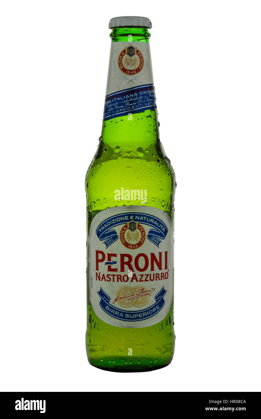Nastro Azzurro beer, glass, half litre, Peroni Brewery, beer mat,  Amsterdam, Netherlands, on Sunday, April 7, 2019. (CTK Photo/Libor Sojka  Stock Photo - Alamy