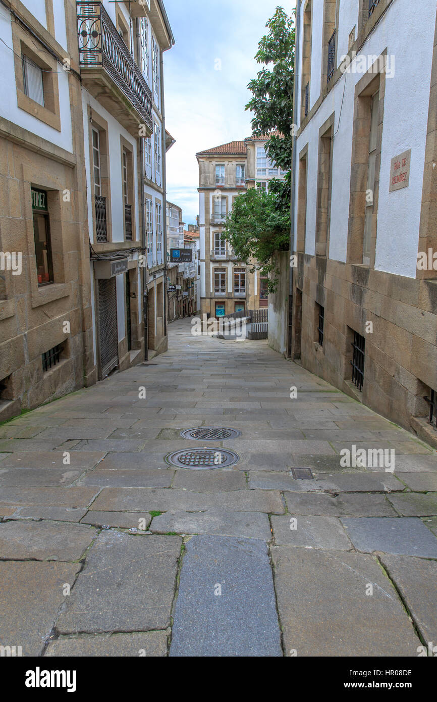 Old Street in Santiago de Compostela Spain Stock Photo