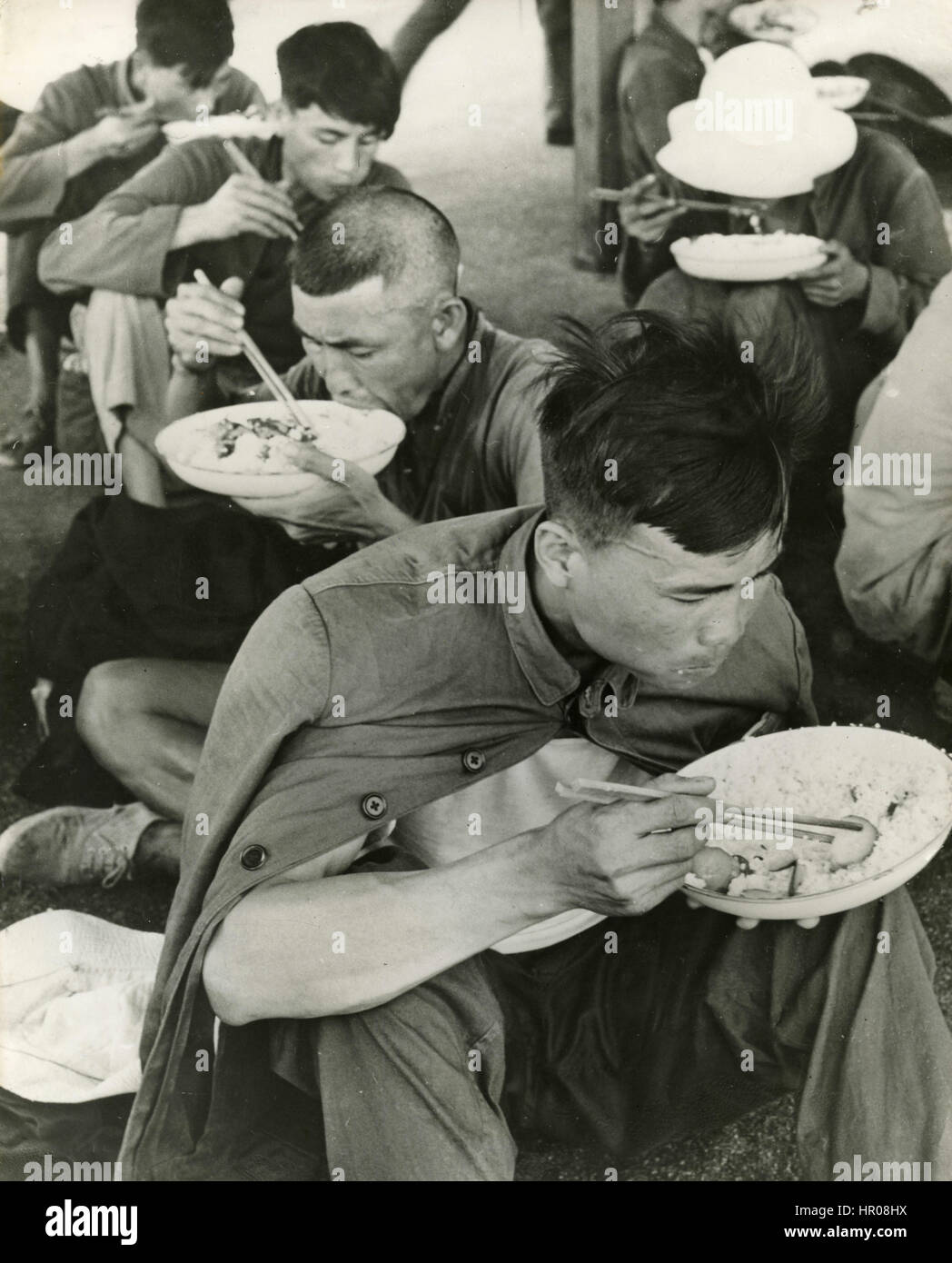 Chinese prisoners' lunch during the First SinoIndian War, India 1962