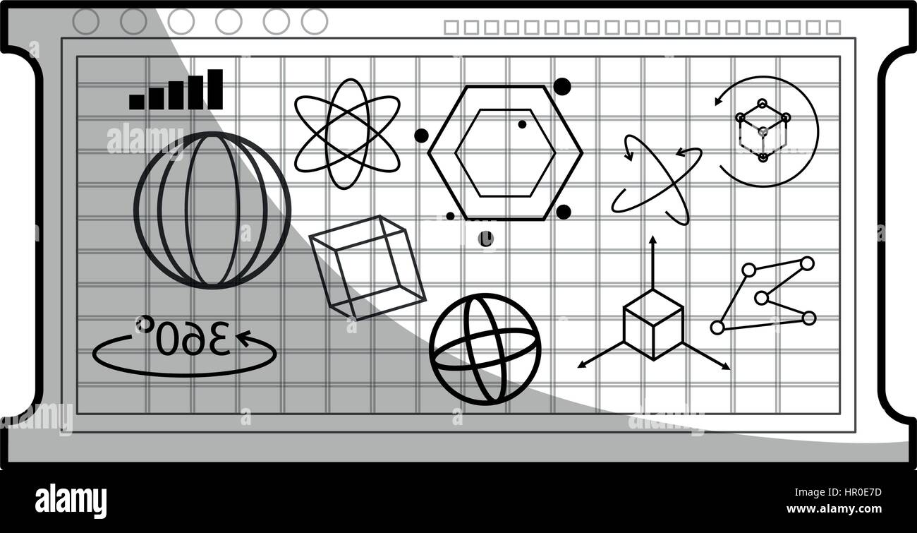 board with geometric figures Stock Vector