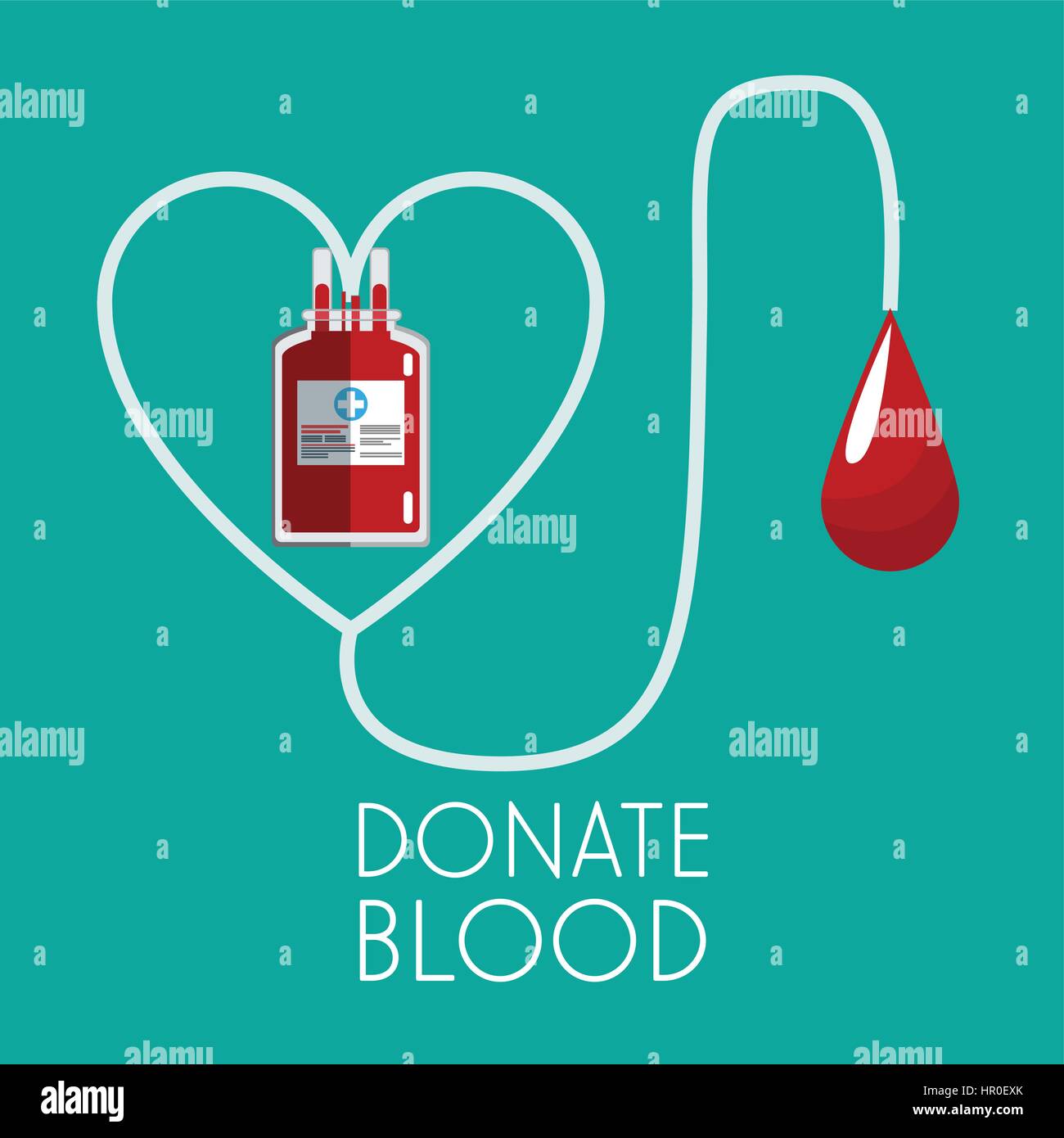 donate blood concept plastic bag transfusion Stock Vector