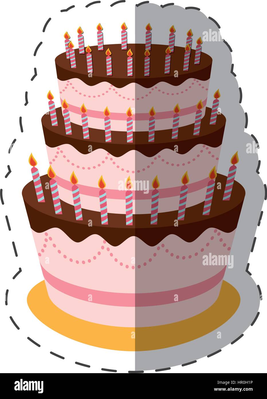 cake birthday candles dessert shadow Stock Vector Image & Art - Alamy
