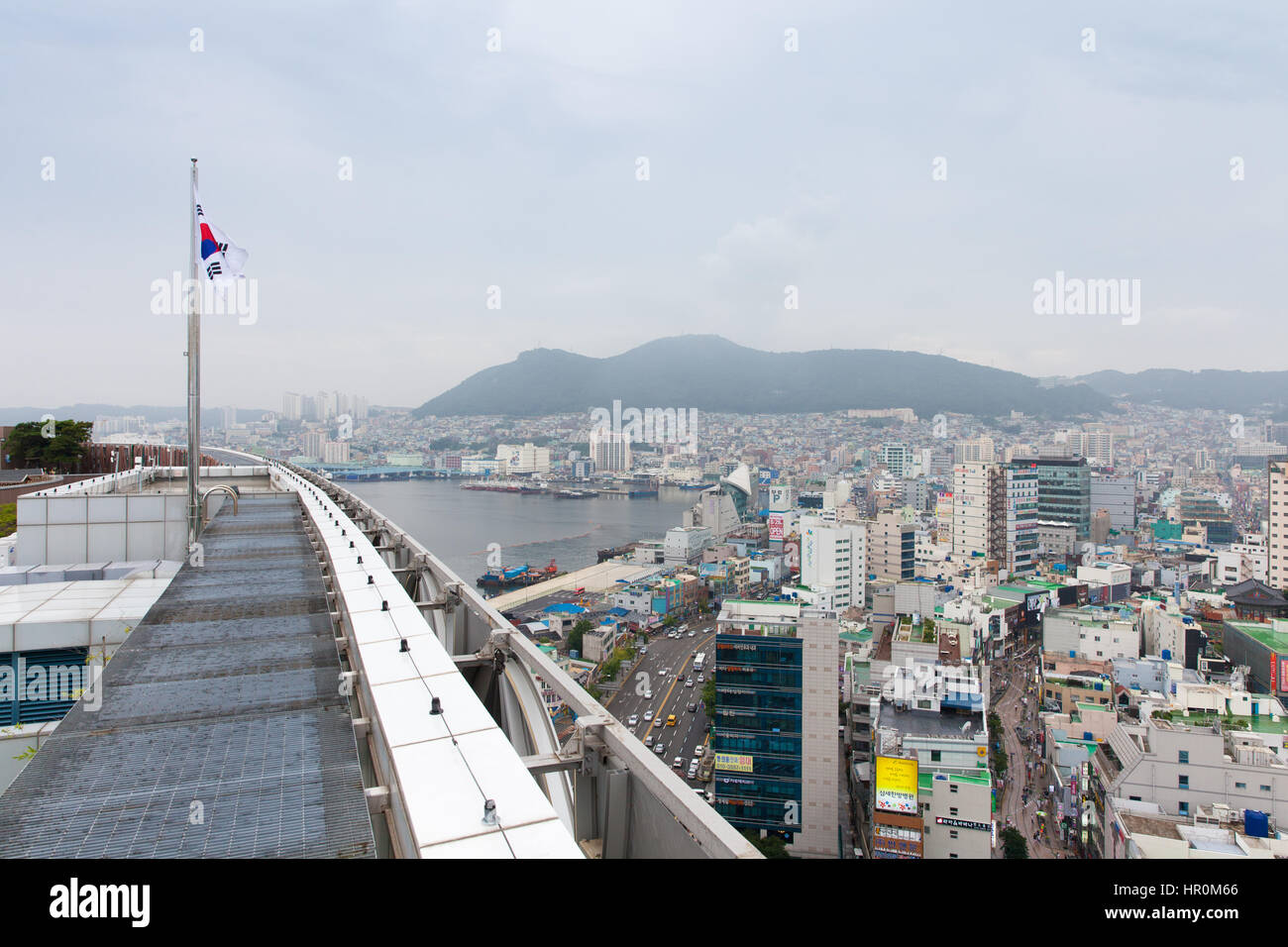 Busan, South Korea - 24 August 2014: Daytime view over Busan city from ...