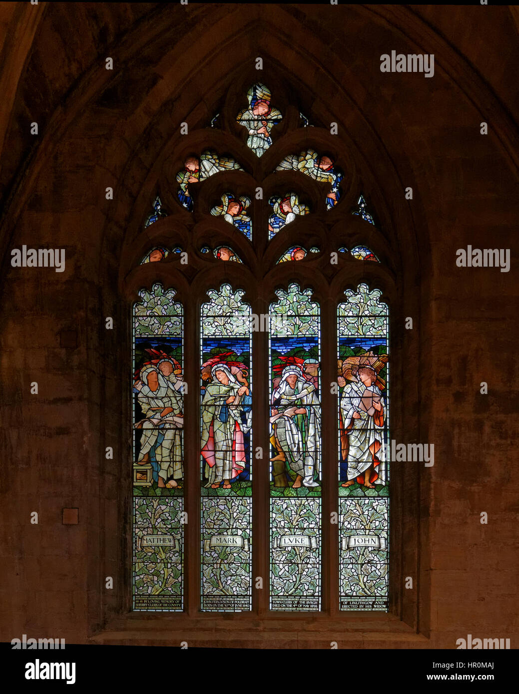 St Michael's Parish Church, Linlithgow stained glass window Stock Photo