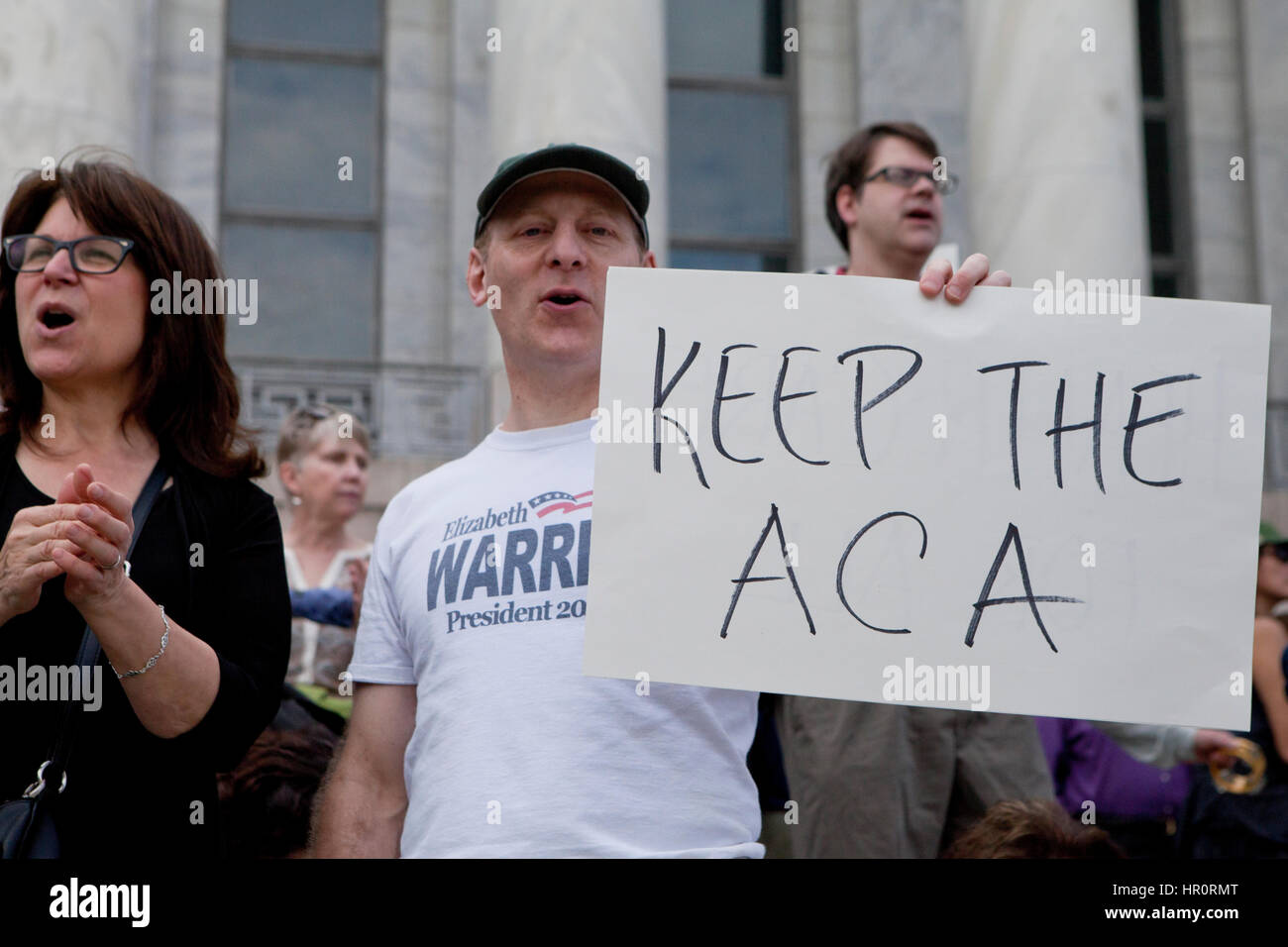 Washington DC, USA. 25th February 2017. Progressive activists (Obamacare supporters) rally and protest against the Republican Congress plans to repeal and replace the Affordable Care Act ( ACA ) on Capitol Hill. Credit: B Christopher/Alamy Live News Stock Photo