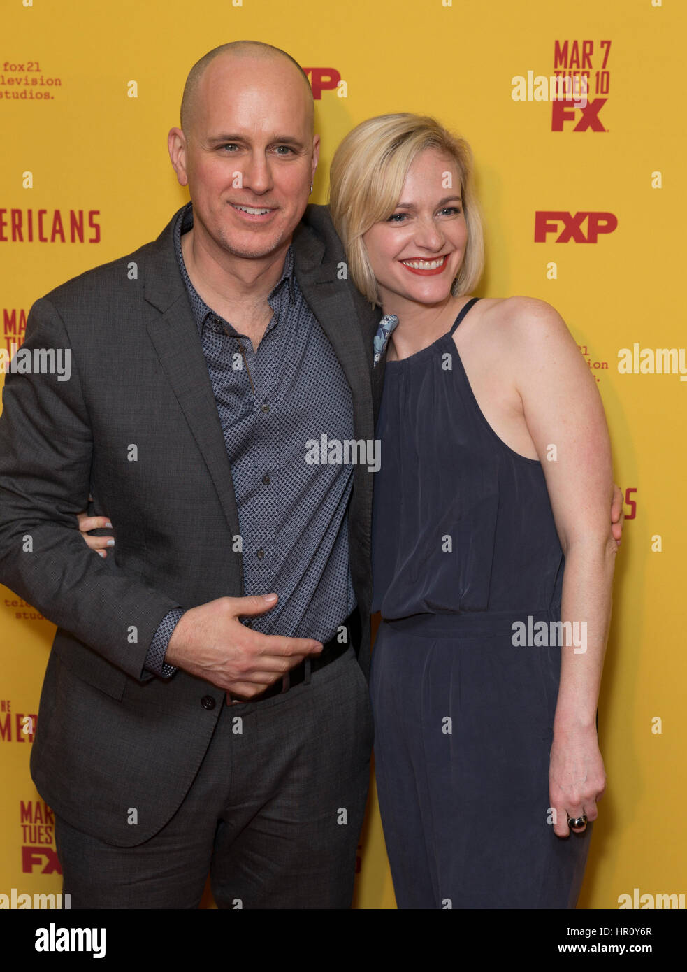 New York, NY USA - February 25, 2017: Kelly AuCoin and Suzy Jane Hunt attends FX The Americans Season 5 premiere at DGA Theater in New York Stock Photo