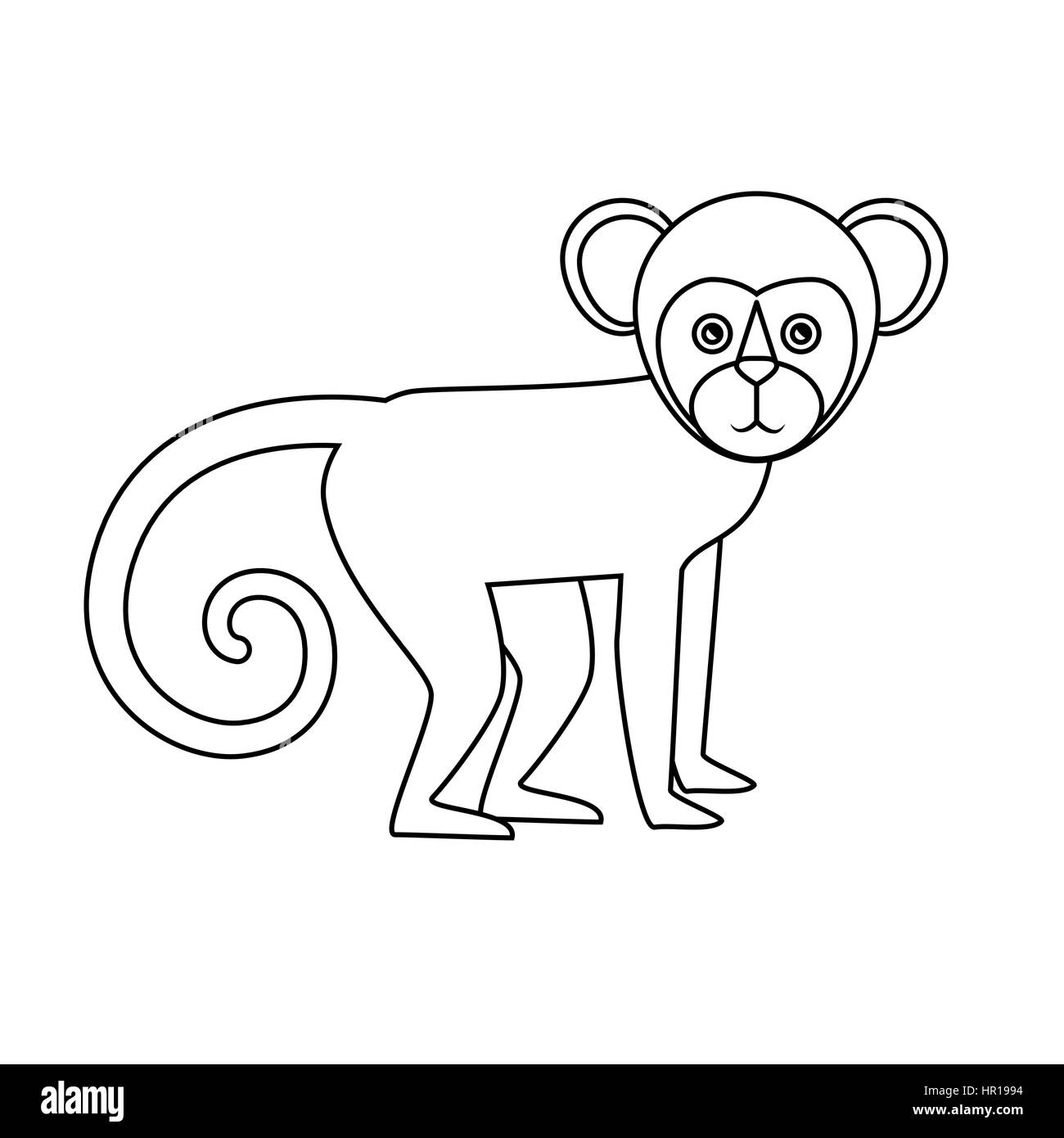 brazilian monkey isolated icon Stock Vector