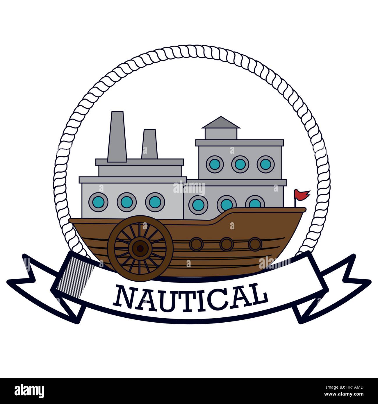 nautical frame with ship Stock Vector Image & Art Alamy