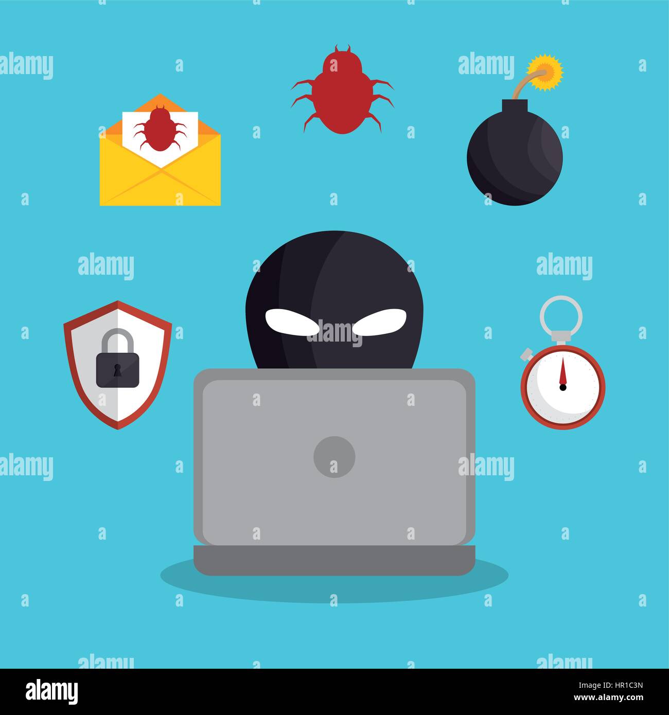 hacking the system concept icons Stock Vector Image & Art - Alamy