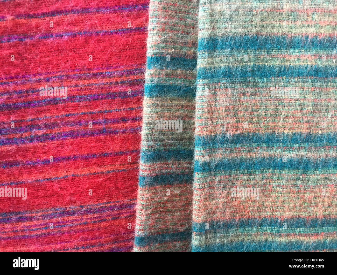 Assorted colorfull fabric or textile display on the street masket in