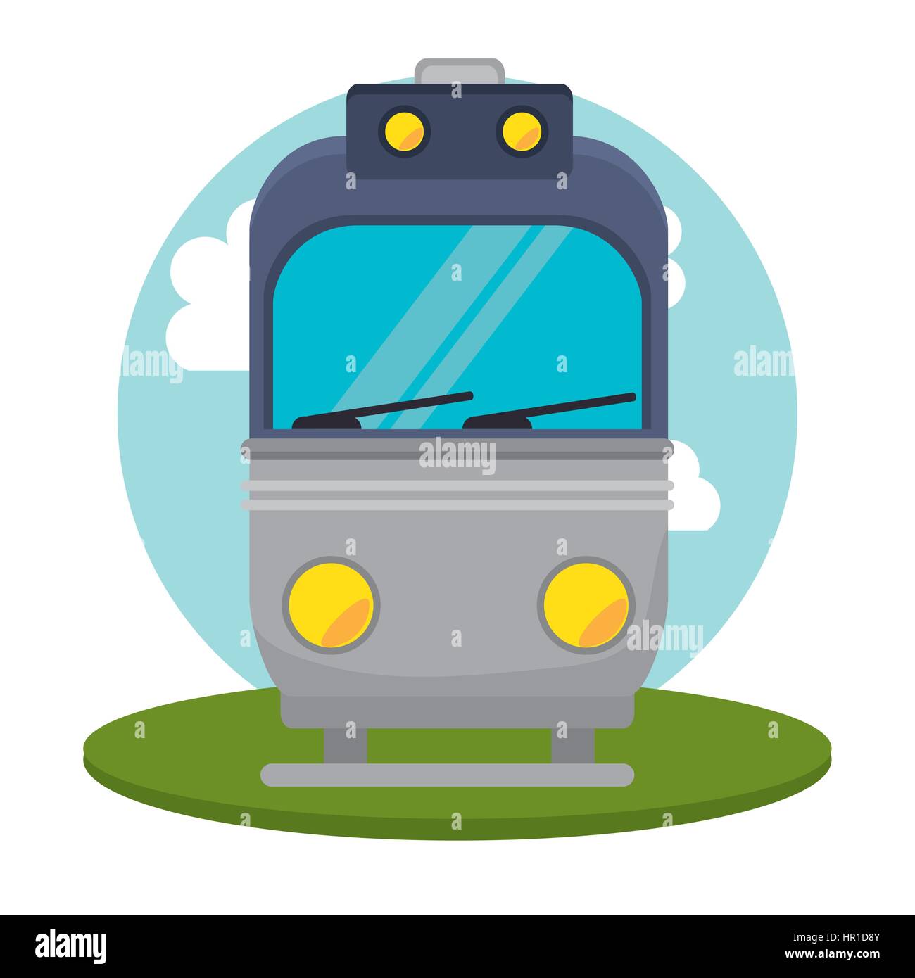 tram transport public icon Stock Vector