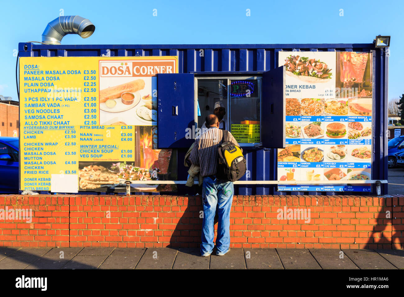Indian and Asian fast food stall in Southall, London Stock Photo