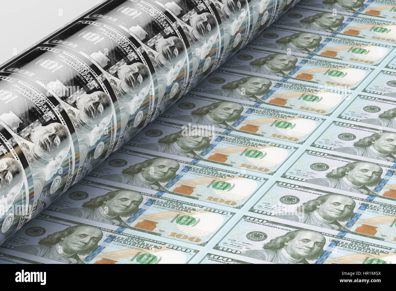 Printing US dollar banknotes, 3D rendering Stock Photo Alamy