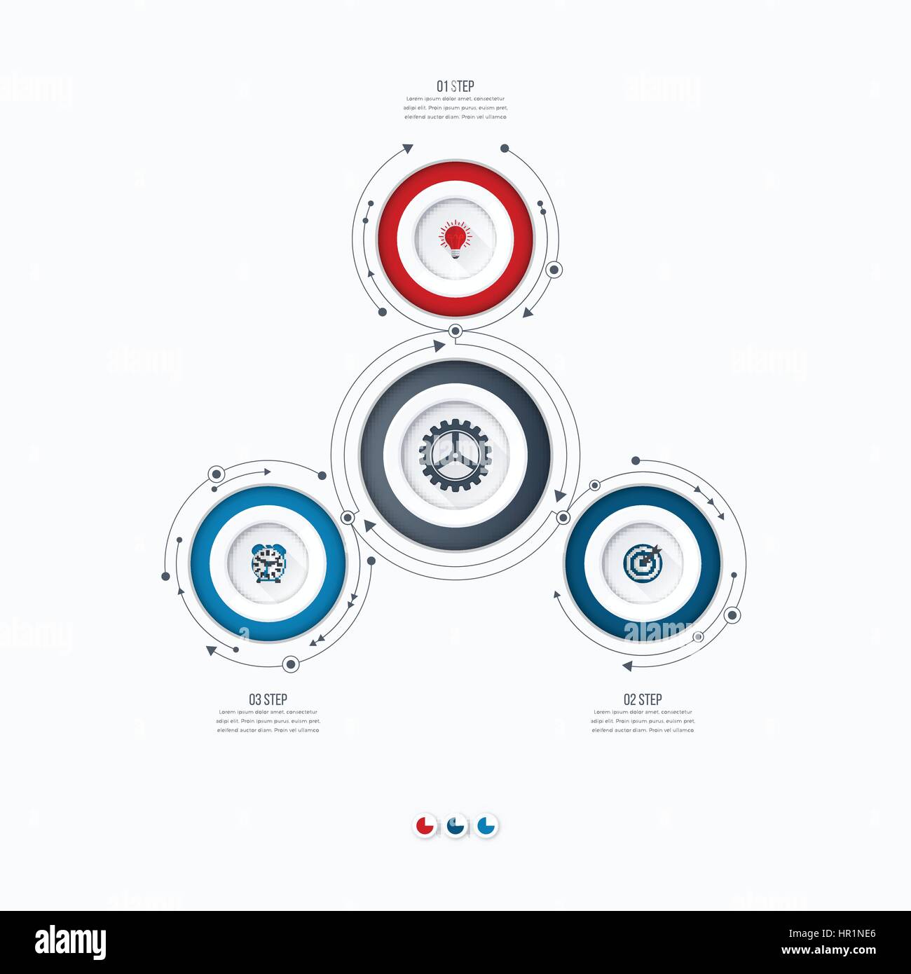 Infographics template 3 options with circle Stock Vector Image & Art ...