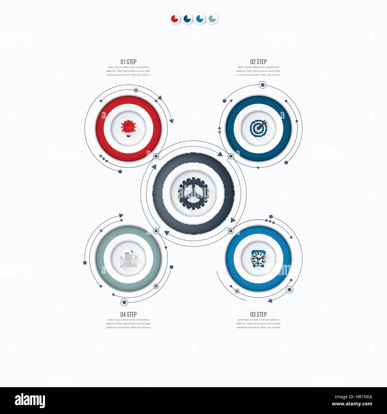 Infographics template four options with circle Stock Vector Image & Art ...