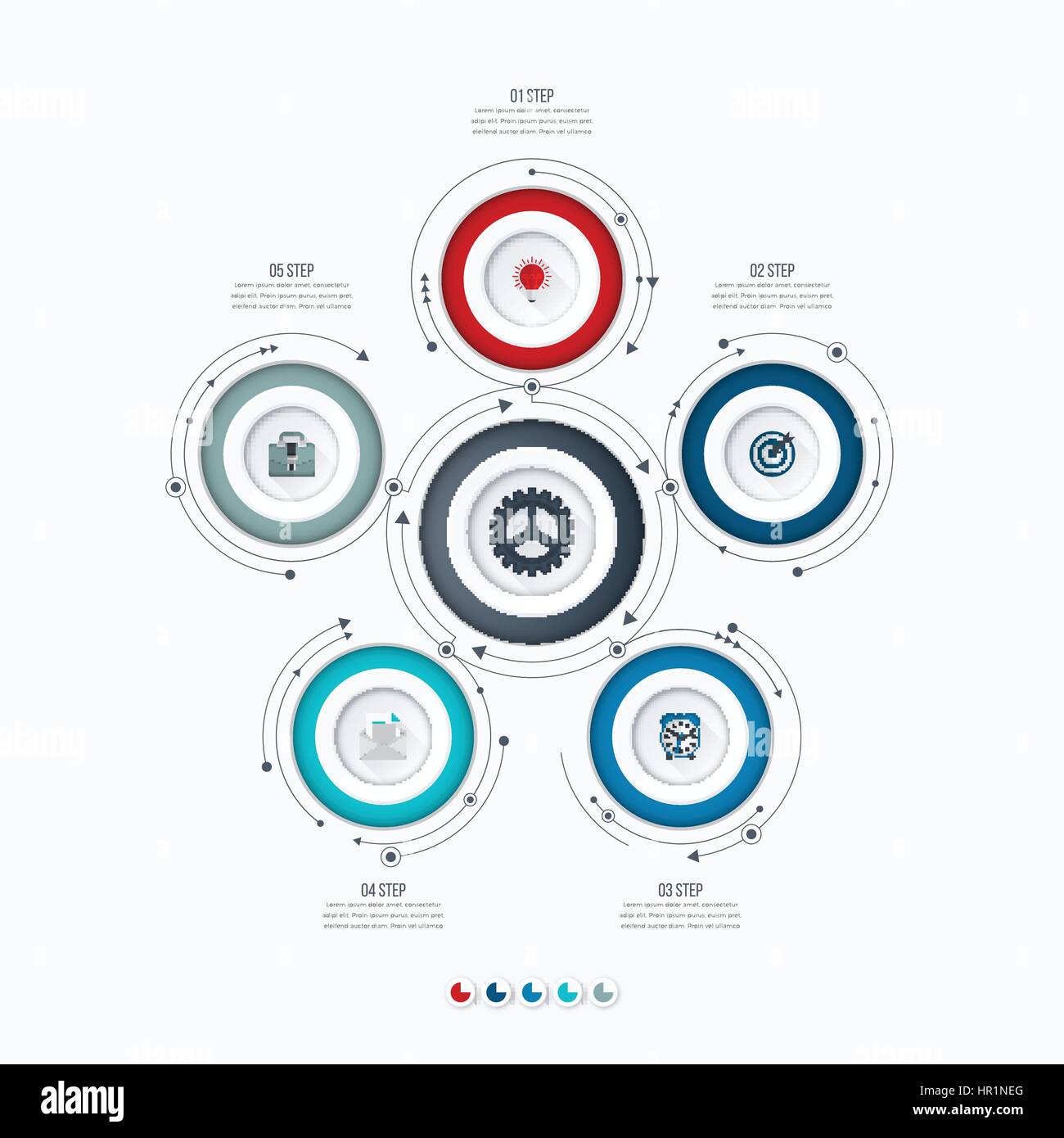 Infographics template 5 options with circle Stock Vector Image & Art ...