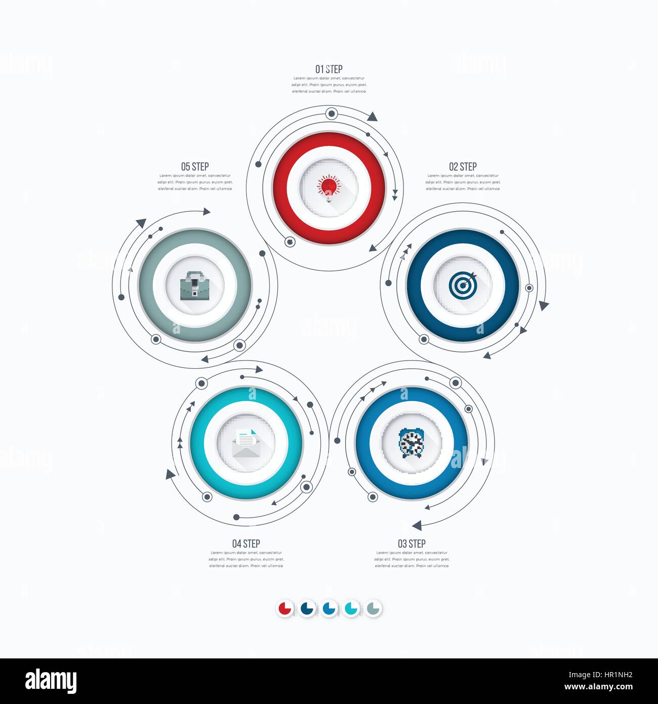 Infographics template 5 options with circle Stock Vector Image & Art ...