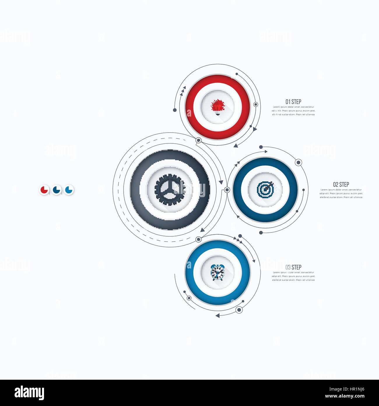 Infographics template 3 options with circle Stock Vector Image & Art ...