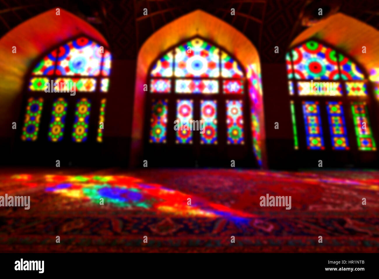 in iran blur colors from the windows the olf mosque traditional scenic