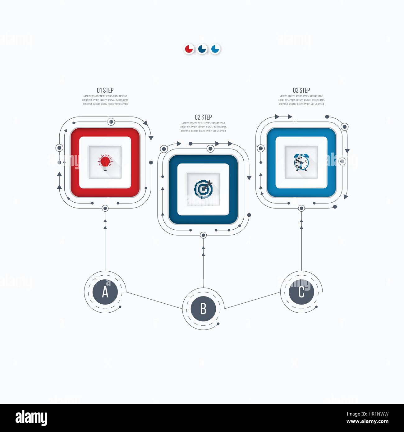 Infographics template 3 options with square Stock Vector Image & Art ...