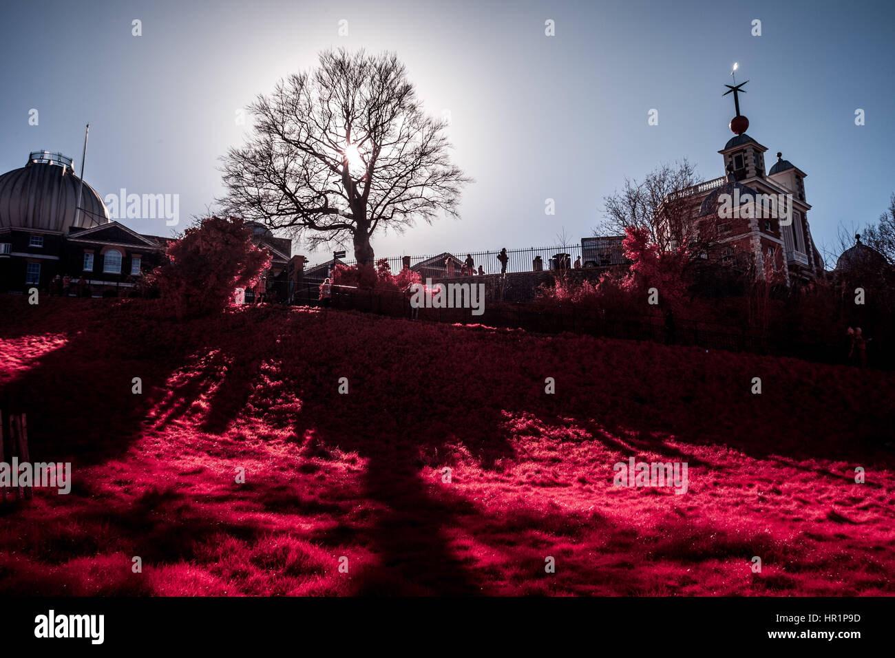 Royal Greenwich Observatory. Photographed in Infrared. London, UK. Stock Photo