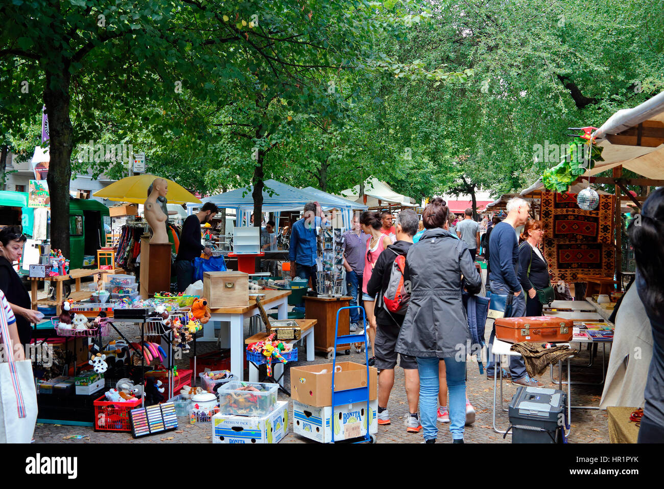 Berlin Boxhagener square flea market Stock Photo Alamy