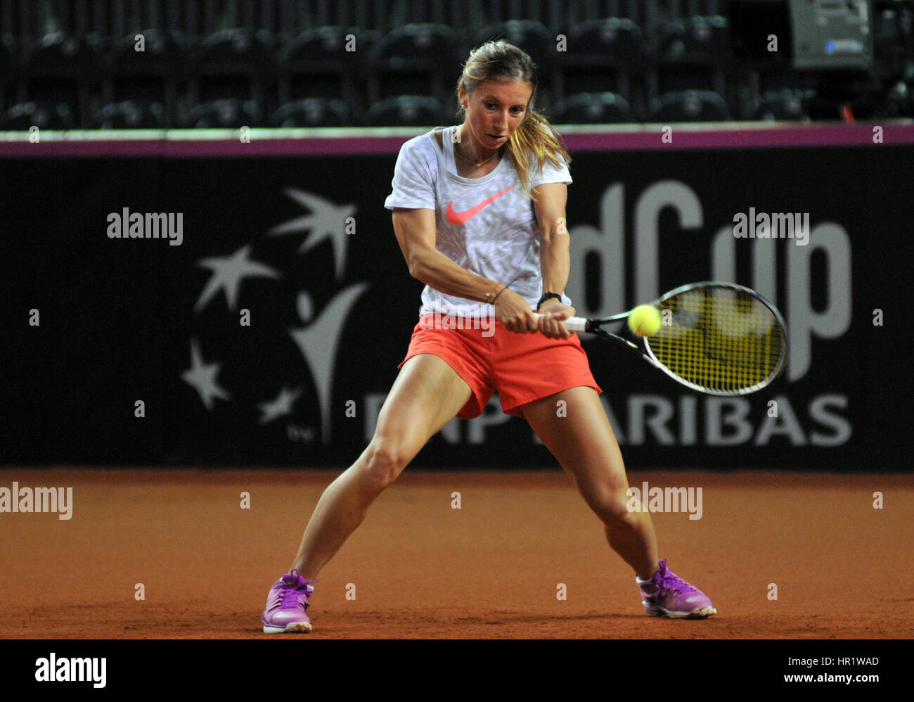 CLUJ-NAPOCA, ROMANIA - APRIL 15, 2016: German tennis player Annika Beck ...