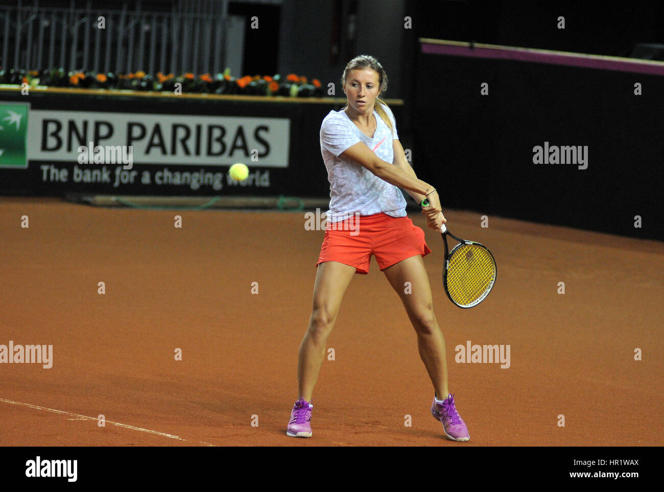 CLUJ-NAPOCA, ROMANIA - APRIL 15, 2016: German tennis player Annika Beck ...