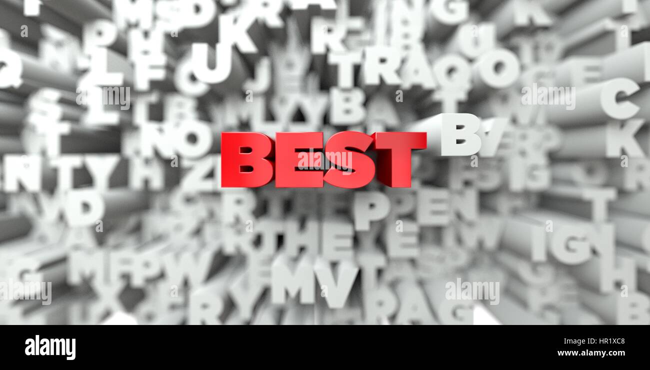 BEST Red text on typography background 3D rendered royalty free