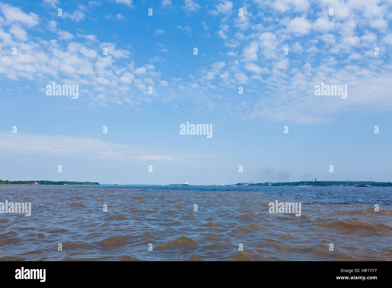 Meeting of Waters .Rio Negro and Rio Solimoes confluence near Manaus ...