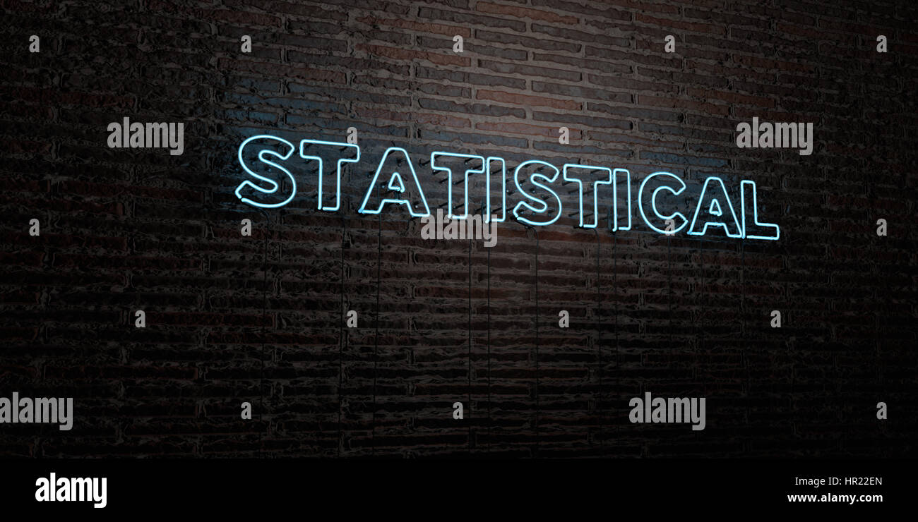 STATISTICAL -Realistic Neon Sign on Brick Wall background - 3D rendered ...