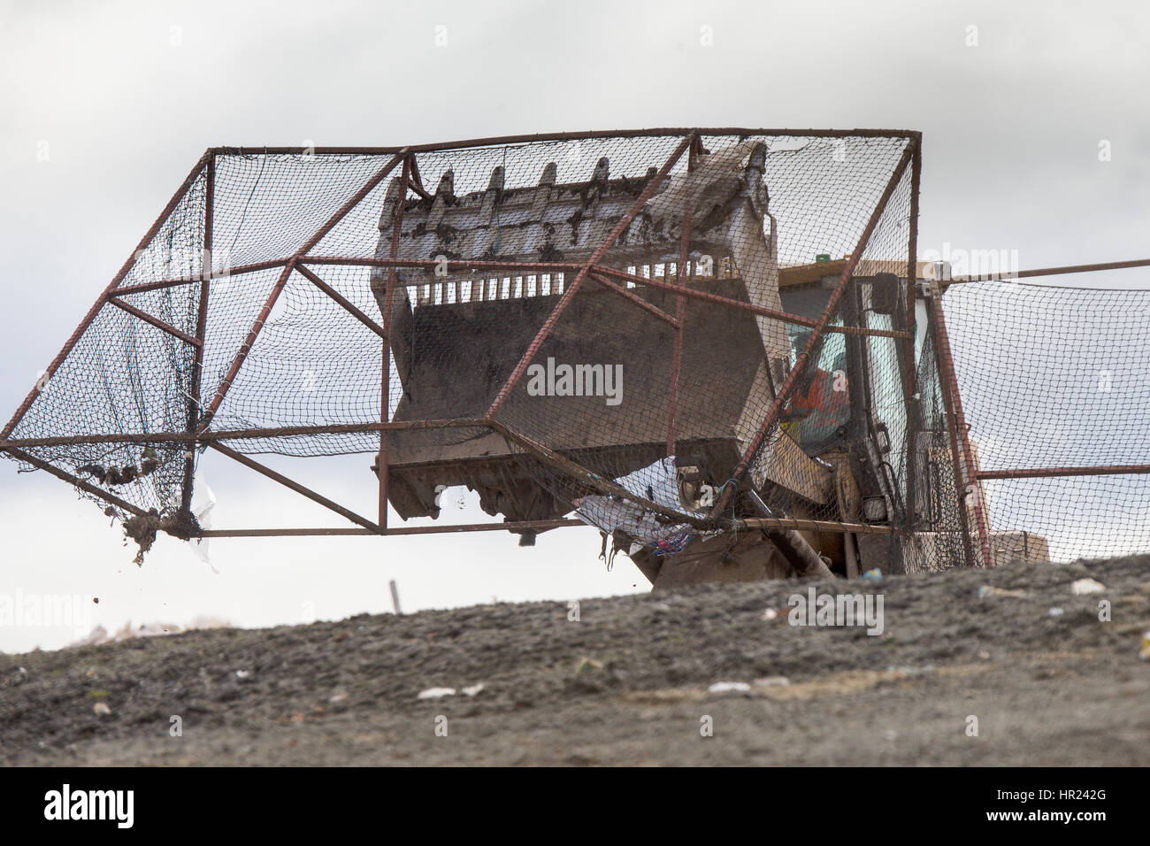 Workmen at Milton landfill site near Cambridge continuing to prepare