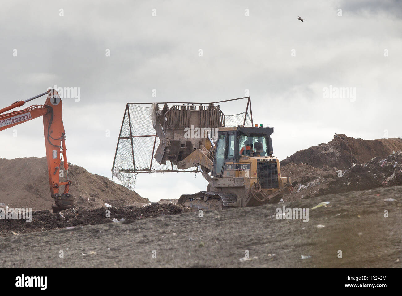 Workmen at Milton landfill site near Cambridge continuing to prepare