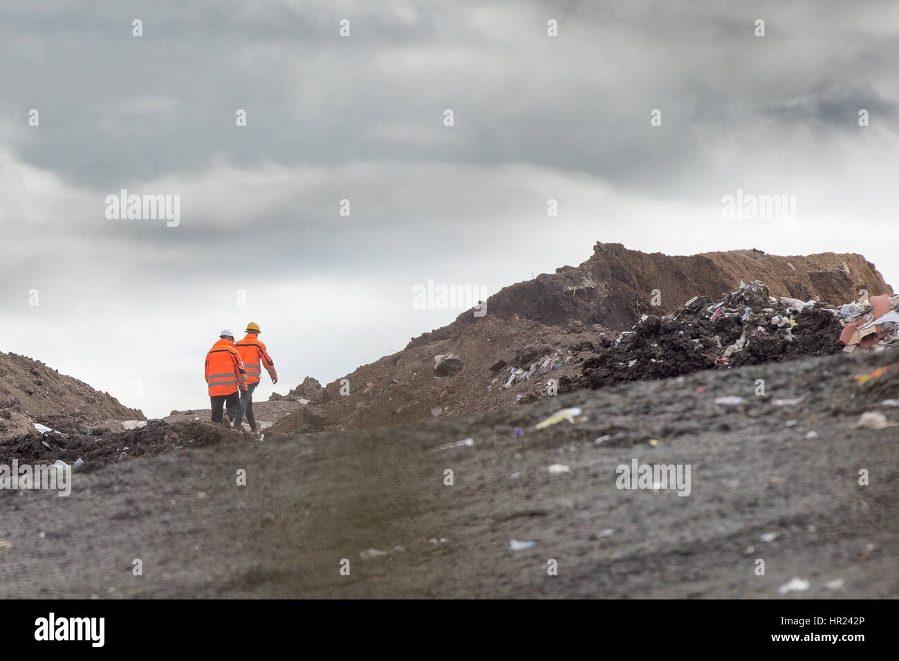 Workmen at Milton landfill site near Cambridge continuing to prepare