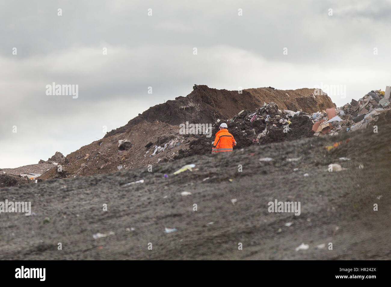 Workmen at Milton landfill site near Cambridge continuing to prepare