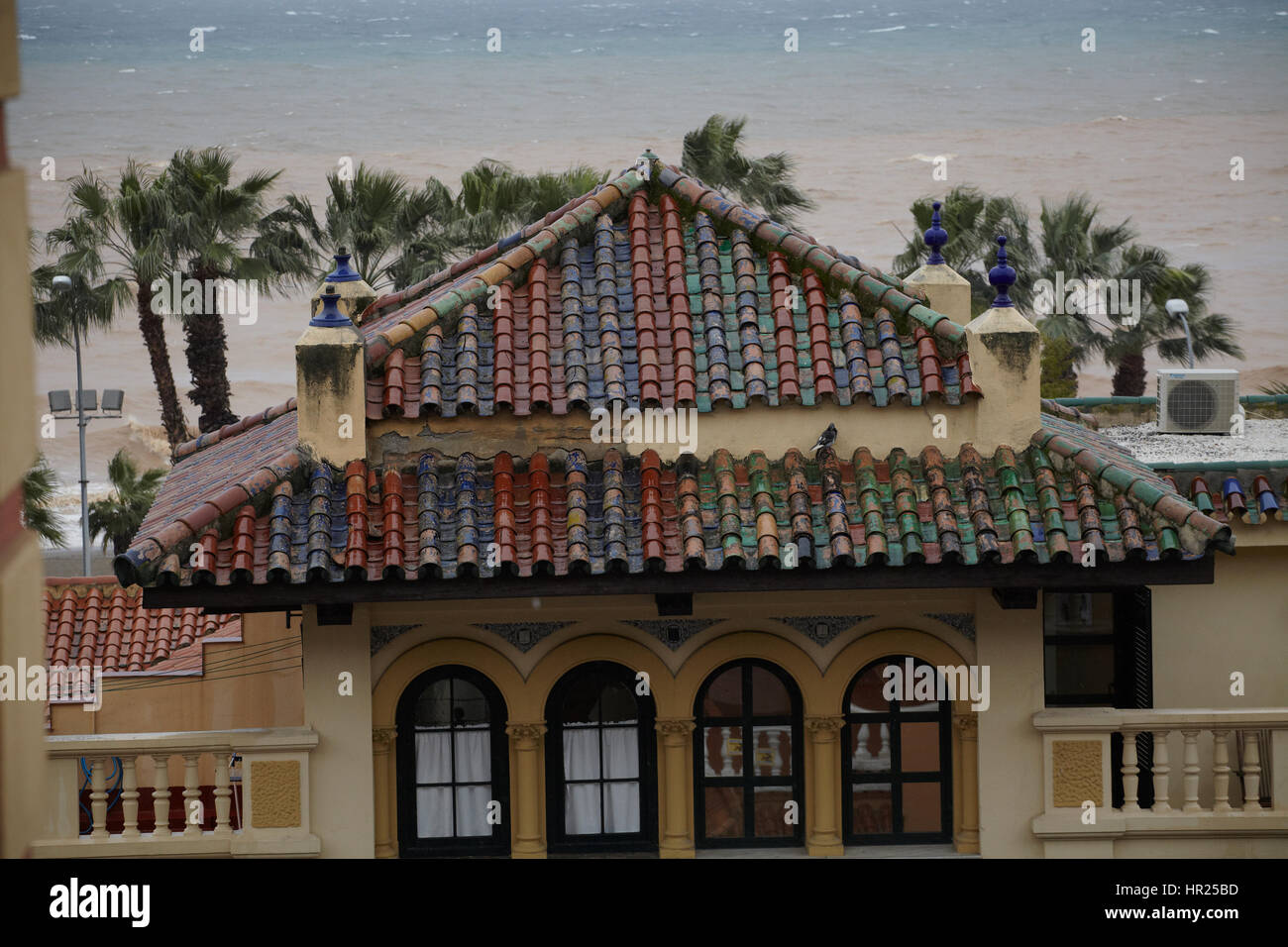 Roof of glazed ceramics, Malaga, Spain Stock Photo