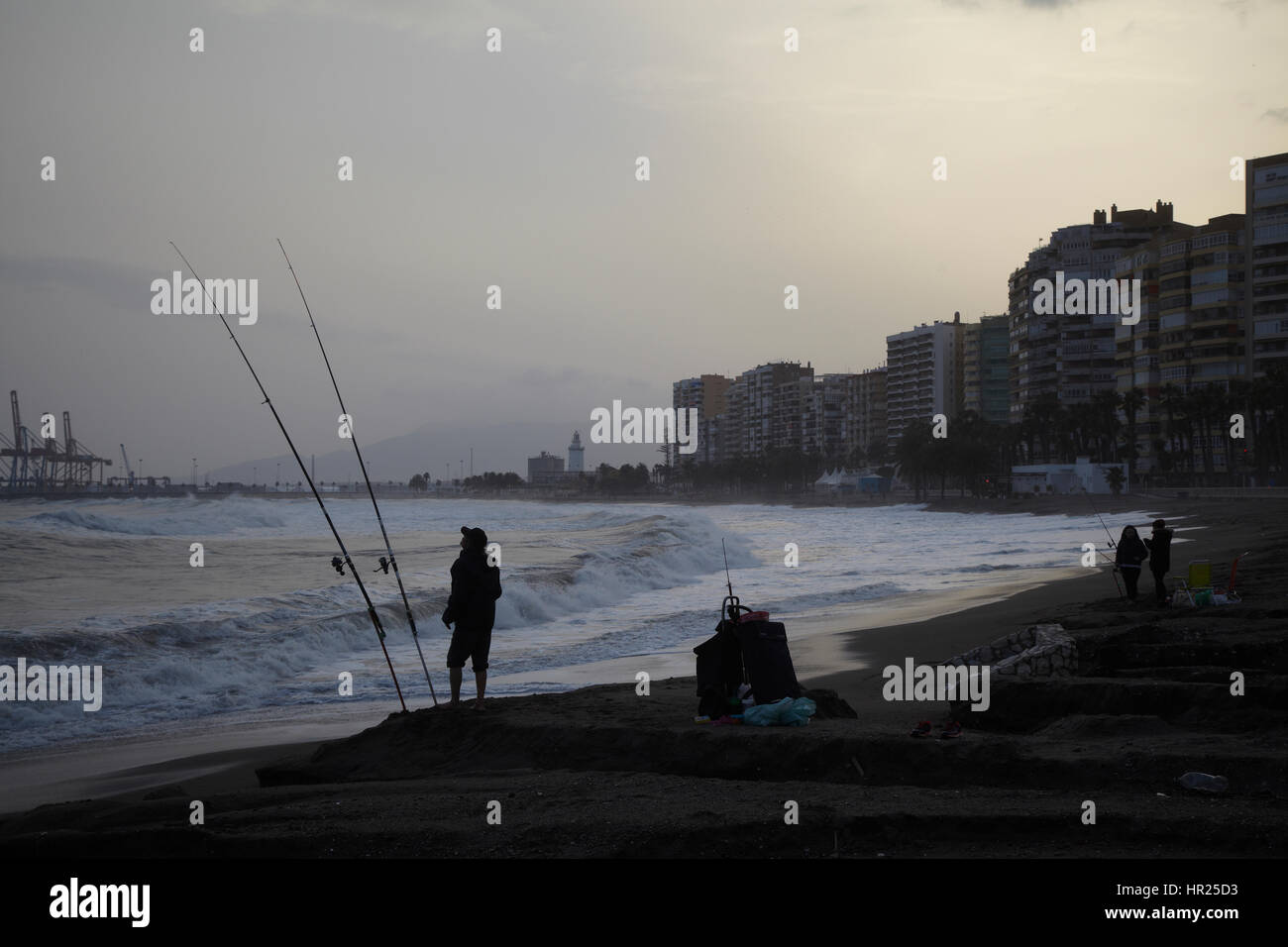 Malaga Beach Stock Photo