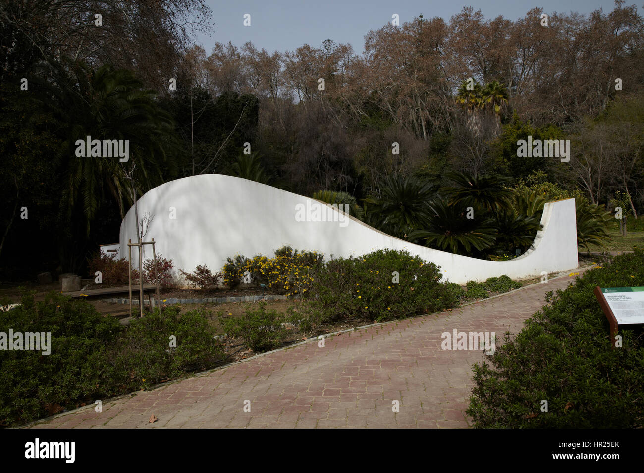 A stone whale in the botanic garden of Malaga, Andalusien, Spain Stock Photo
