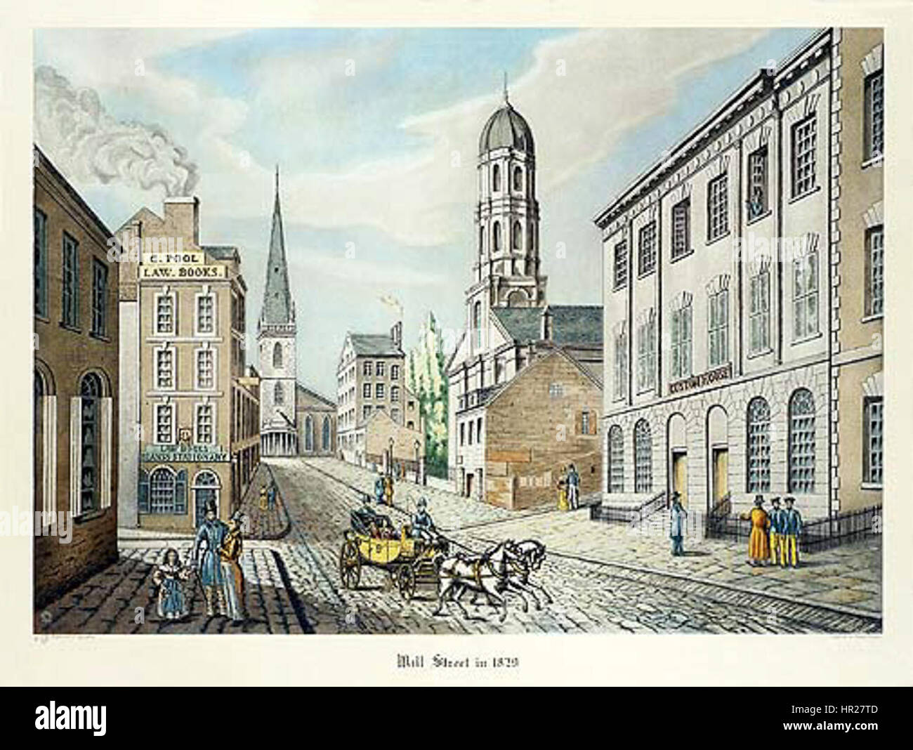 New York Wall Street 1829 Stock Photo - Alamy