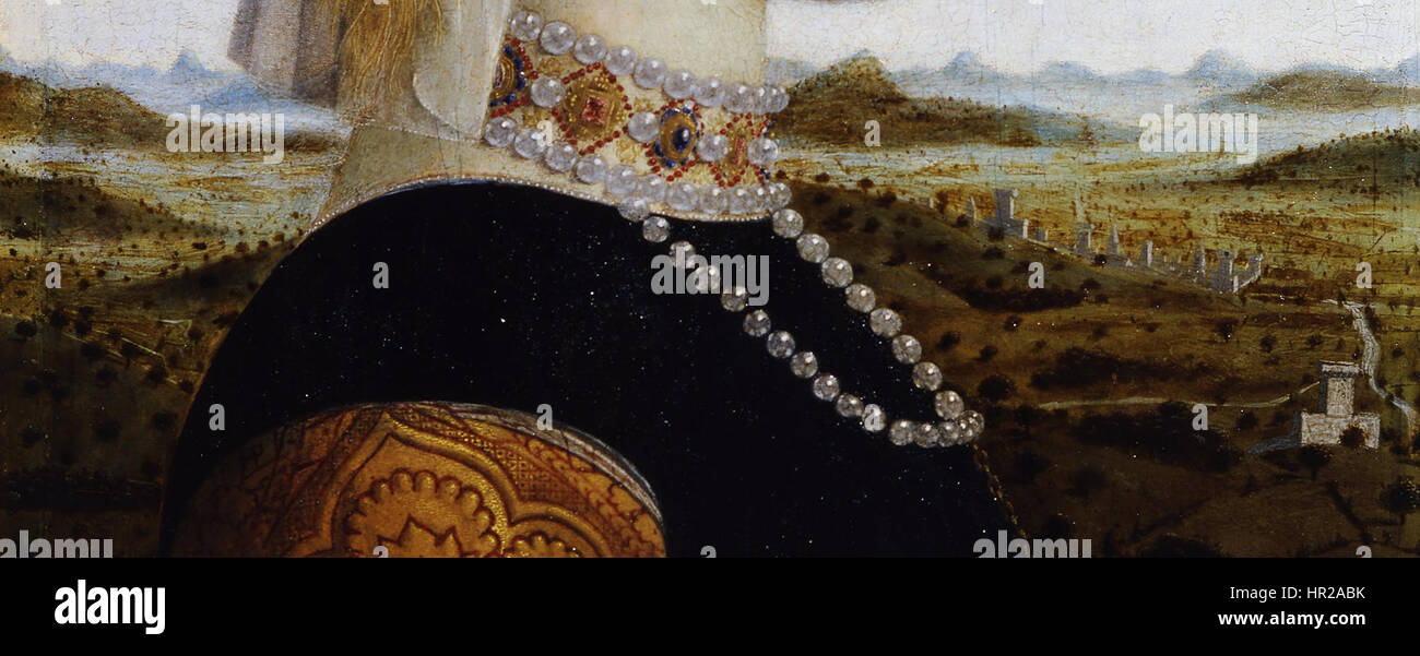 Piero della Francesca - Ritratti dei Duchi di Urbino Federico da Montefeltro e Battista Sforza - detail -01 Stock Photo
