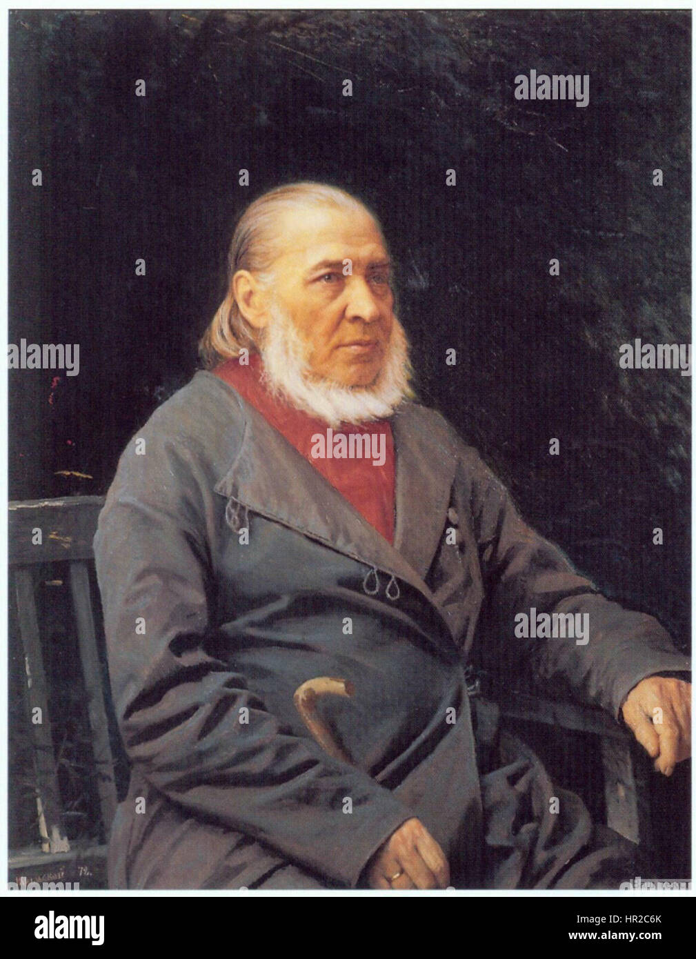 Portrait of Sergey Aksakov by Kramskoy Stock Photo Alamy