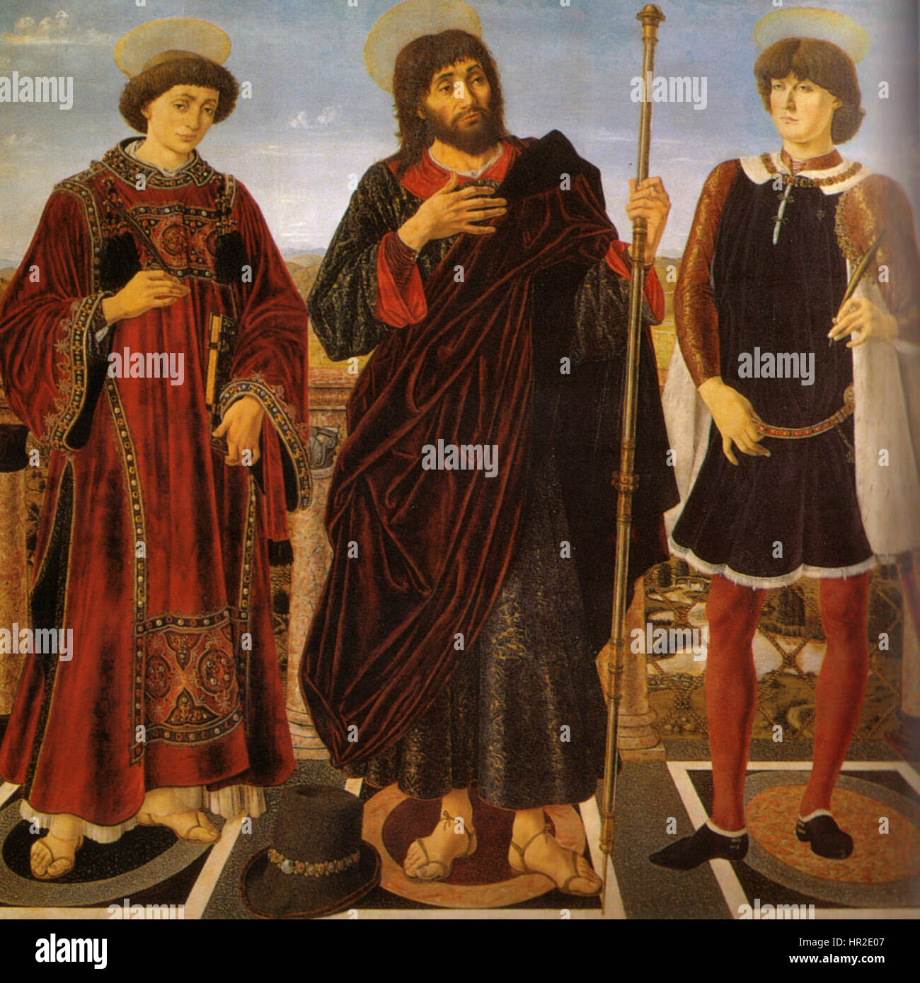 Antonio e piero del pollaiolo, santi vincenzo, jacopo e eustachio, da