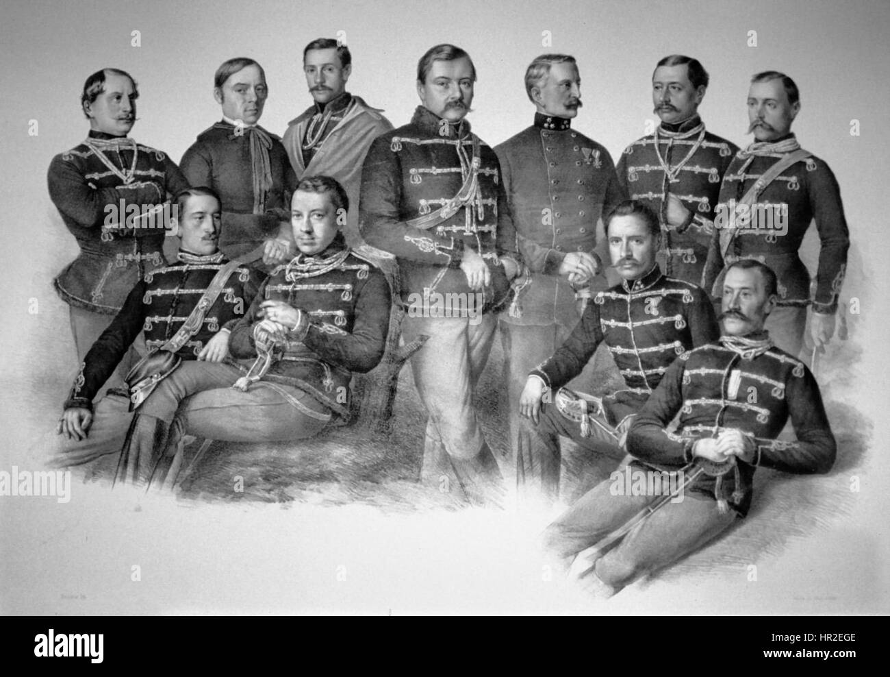 Offiziere k. k. Husarenregiment Nr. 9 (4. Blatt) Stock Photo