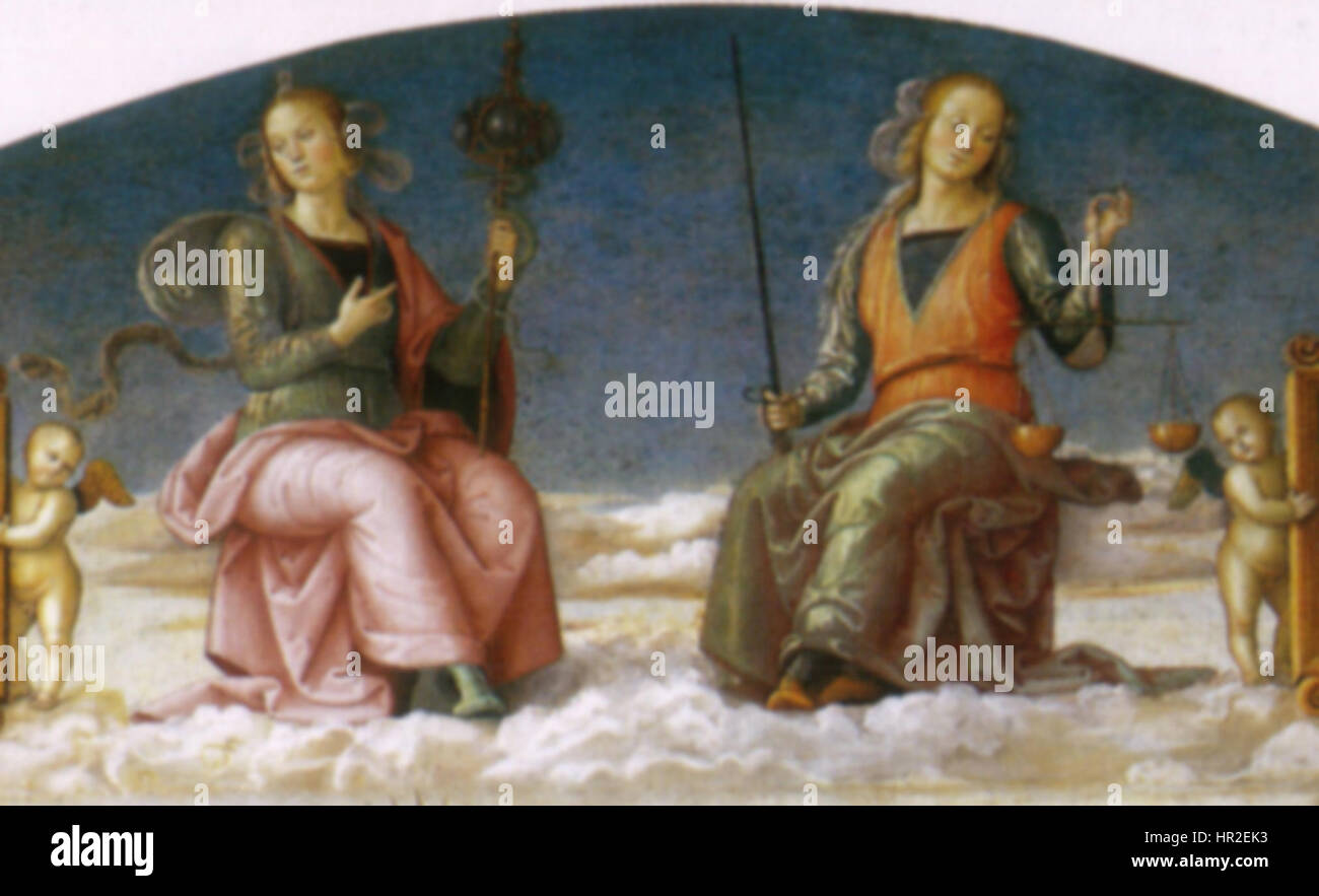 Perugino, prudenza e giustizia Stock Photo